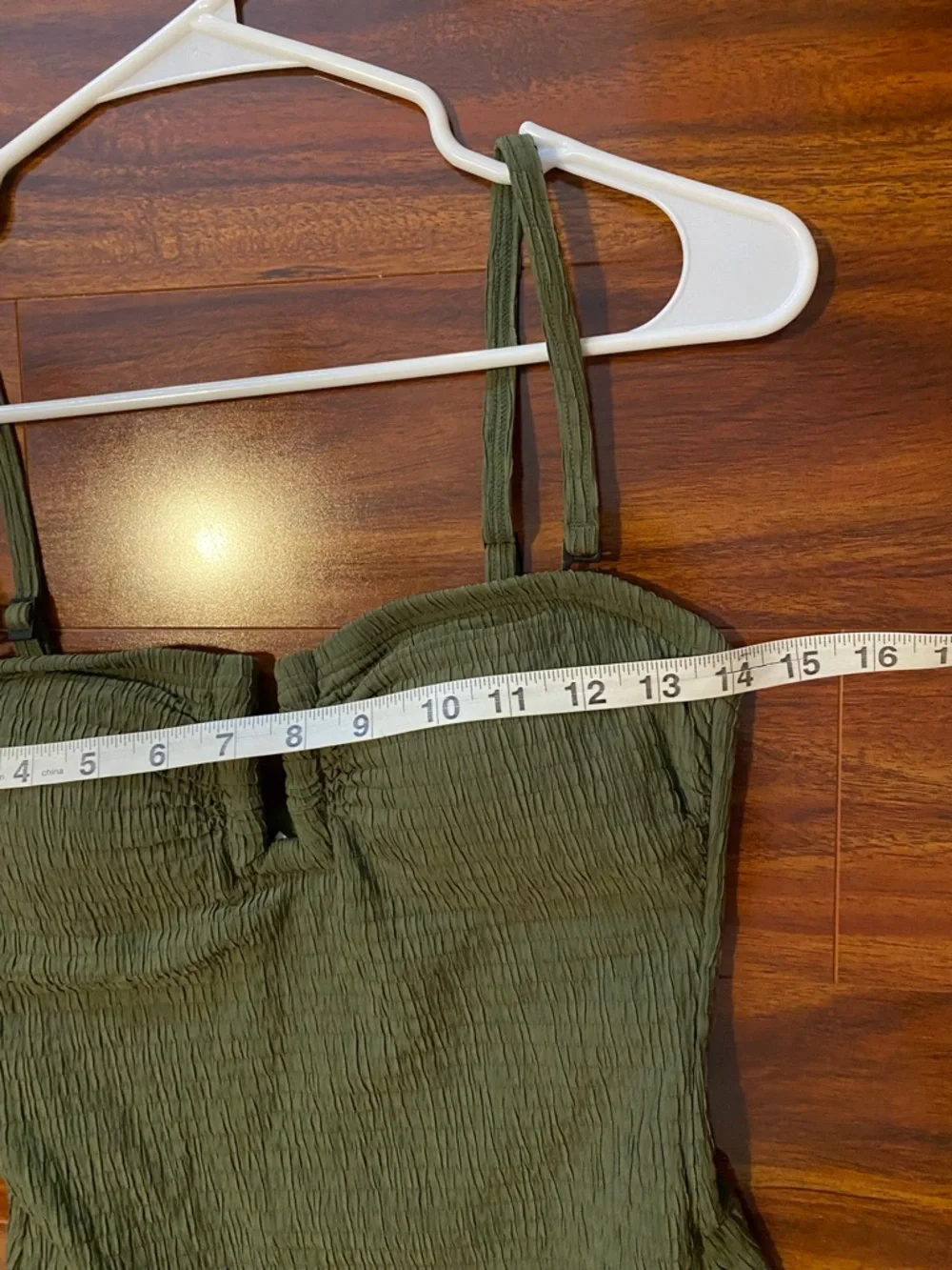 DKNY U-Wire Olive Green Textured One-Piece Swimsuit - Picture 7 of 10
